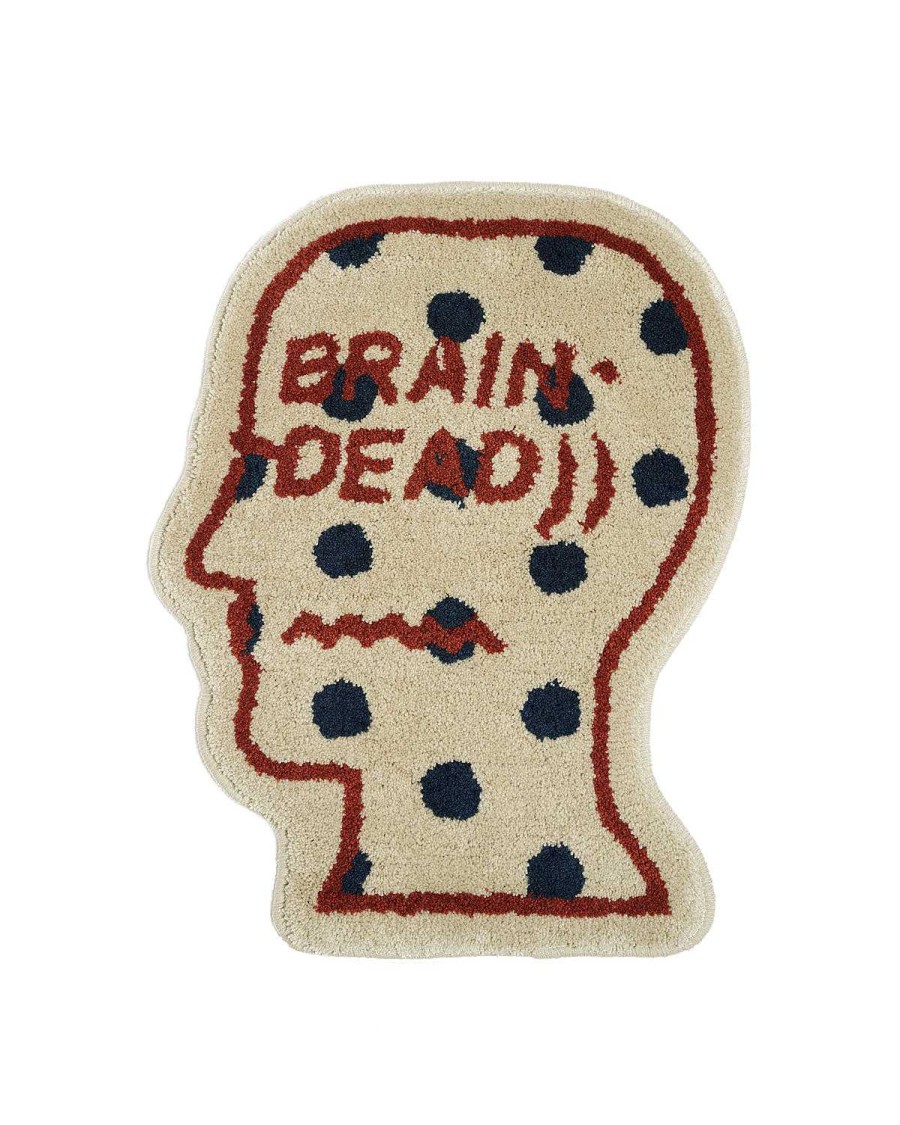 Tapijt | Brain Dead Logo Head Polka Dot Rug Tan