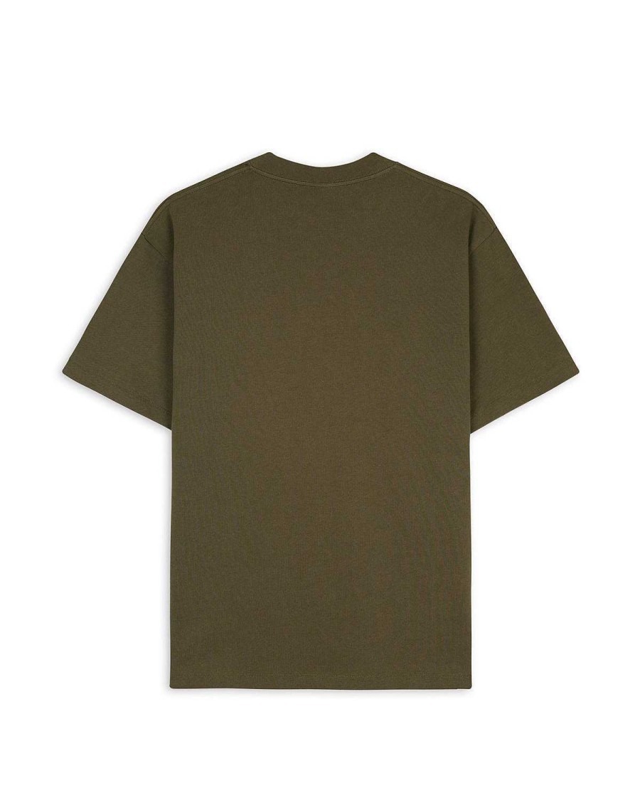 T-Shirt | Brain Dead 3D Embroidered Logohead Heavy Weight T-Shirt Olive