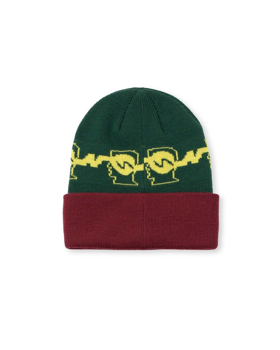 Hoed | Brain Dead Running Logo Head Wool Beanie Forest Green