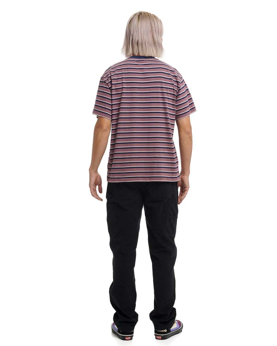 T-Shirt | Brain Dead 94 Striped T-Shirt Dusty Rose Multi