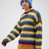 Trui | Brain Dead Blurry Lines Alpaca Crewneck Sweater Yellow Multi