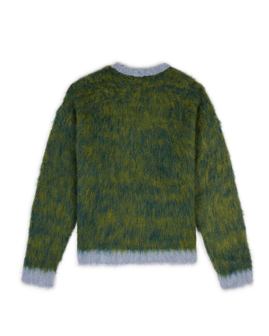 Trui | Brain Dead Marled Alpaca Crewneck Sweater - Mallard Mallard/Blue