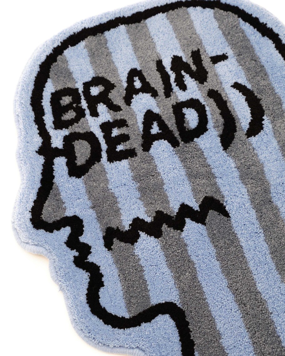 Tapijt | Brain Dead Logo Head Striped Rug Blue