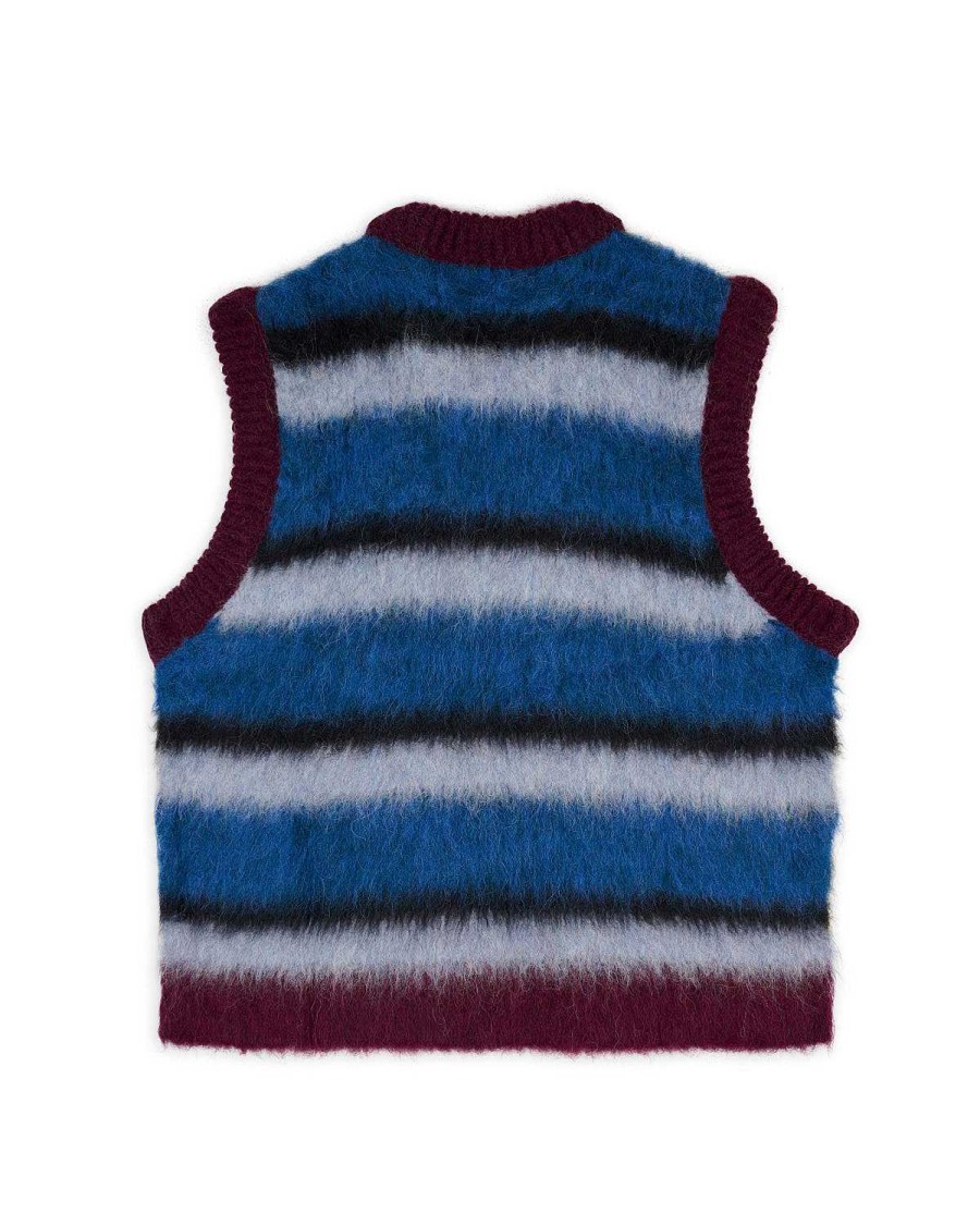 Vest | Brain Dead Blurry Lines Alpaca Sweater Vest Yellow Multi