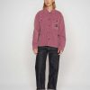 Shirt | Brain Dead Waffle Button Front Shirt Raspberry