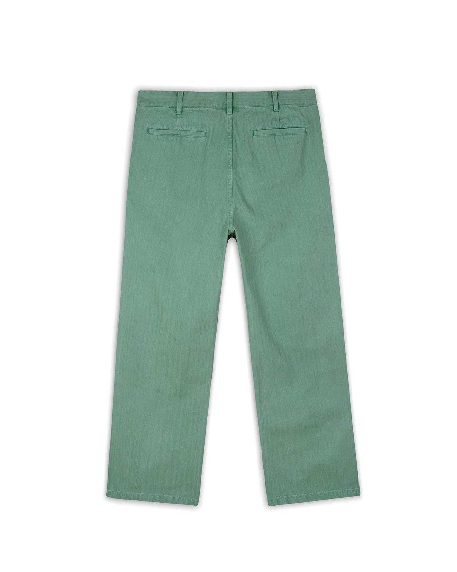 Hijgen | Brain Dead Connections Herringbone Pant - Putty Putty Green