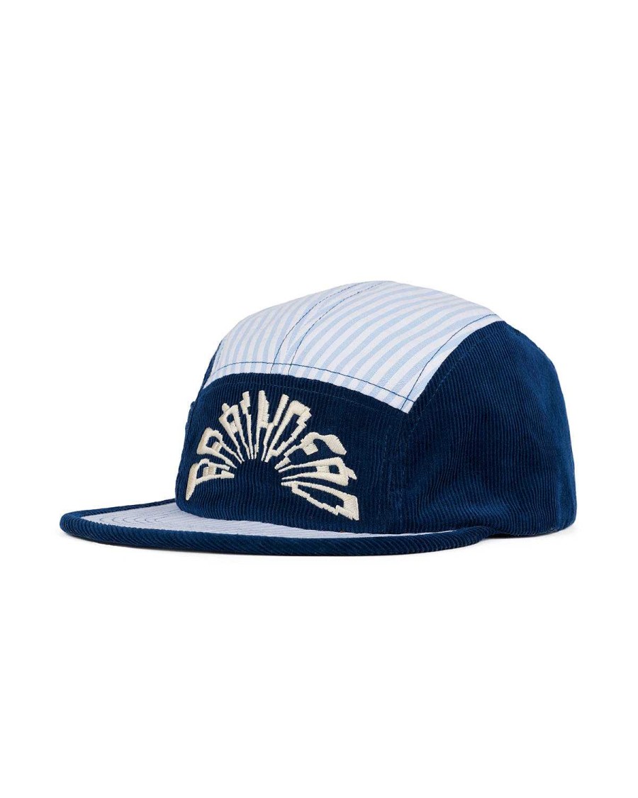 Hoed | Brain Dead Maritime Seersucker 5 Panel Camp Hat Navy/Multi