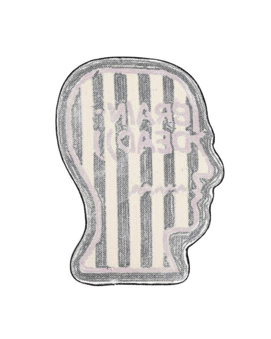 Tapijt | Brain Dead Logo Head Striped Rug Black/White