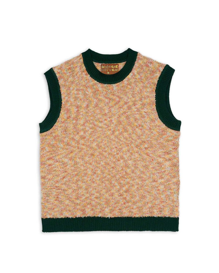 Vest | Brain Dead Teddy Fur Striped Vest Brown Multi