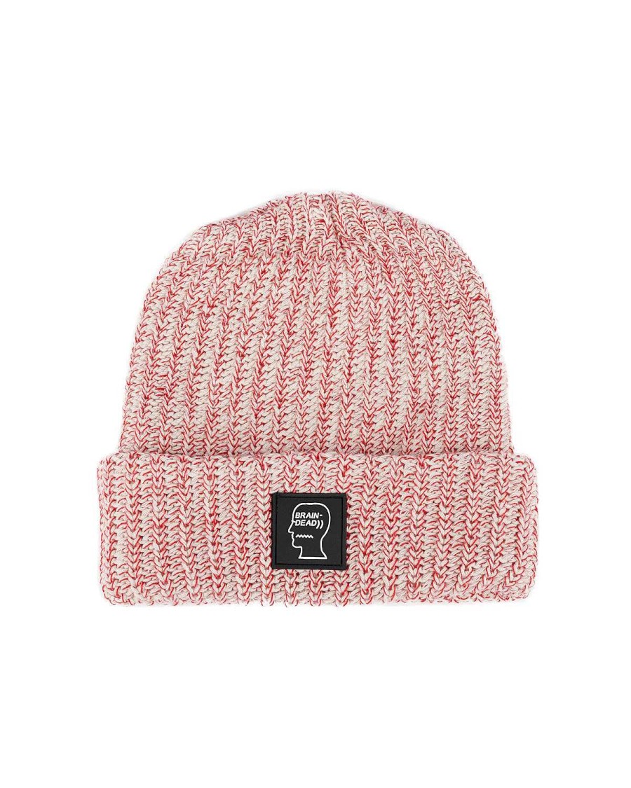 Hoed | Brain Dead Logohead Beanie Red Heather