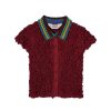 Shirt | Brain Dead Crochet Collared Kass Shirt Plum