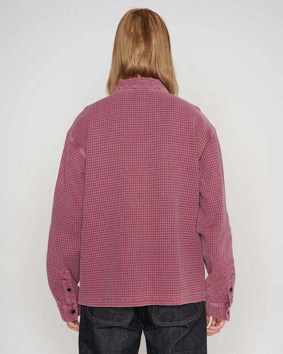 Shirt | Brain Dead Waffle Button Front Shirt Raspberry