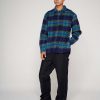 Shirt | Brain Dead Brushed Rancher Flannel Shirt Jacket Navy