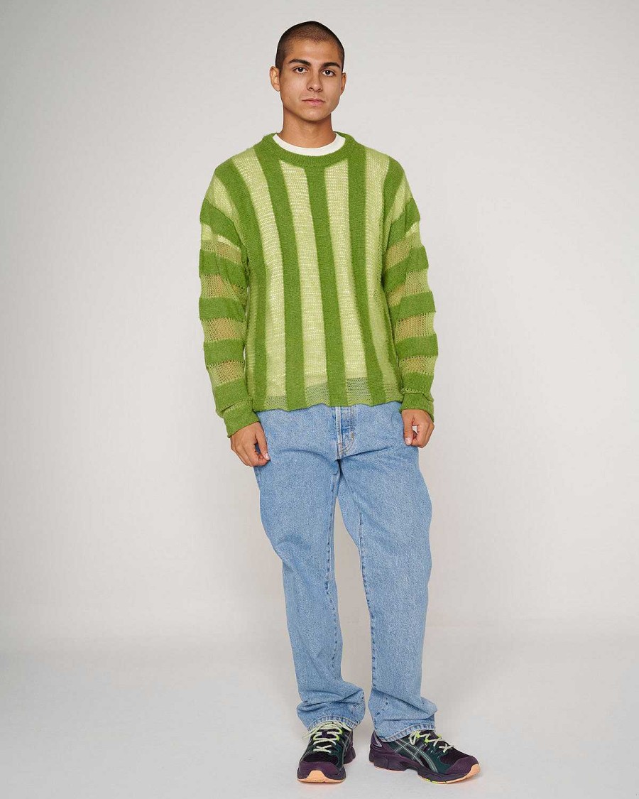 Trui | Brain Dead Fuzzy Threadbare Sweater Green