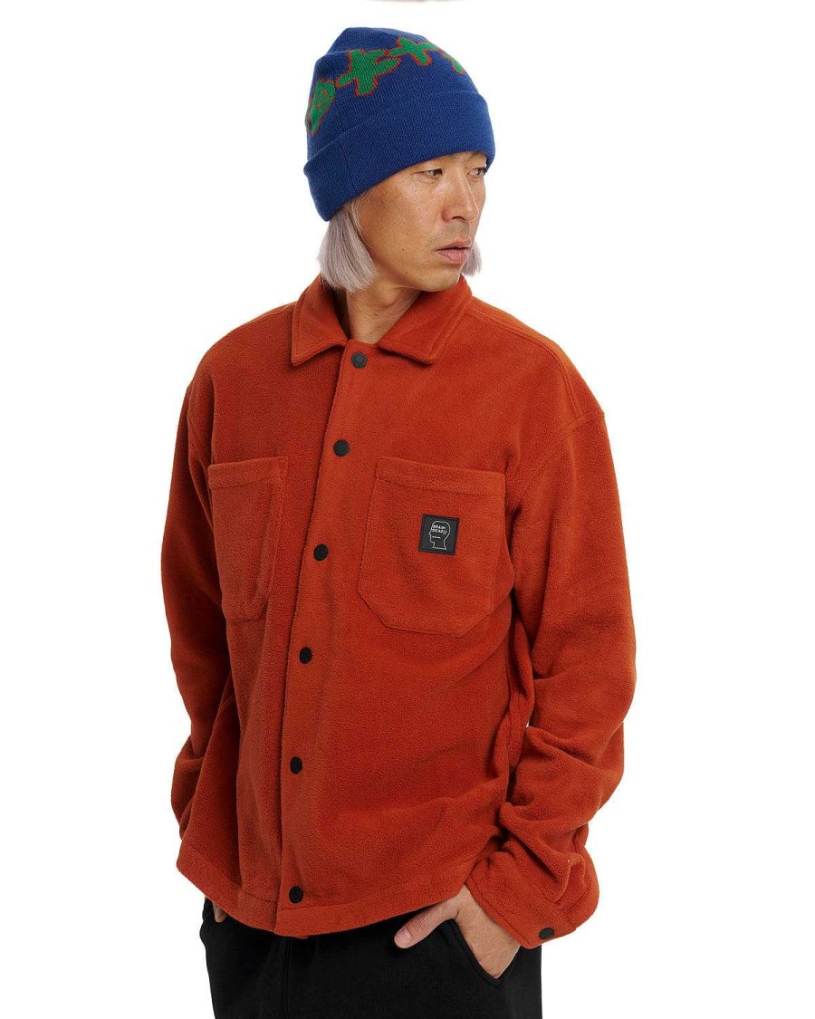 Shirt | Brain Dead Polar Fleece Climber Shirt Burnt Orange