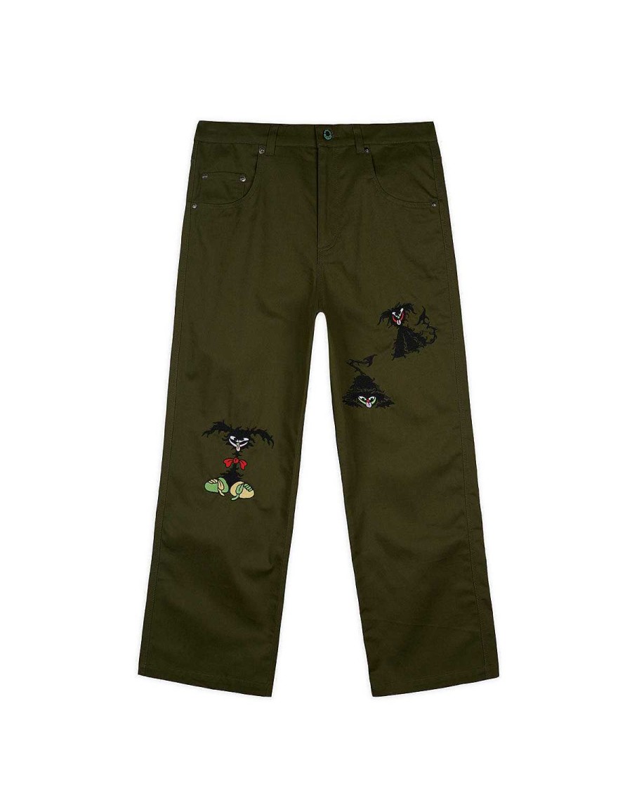 Hijgen | Brain Dead Twisted Snout Embroidered Pant Olive