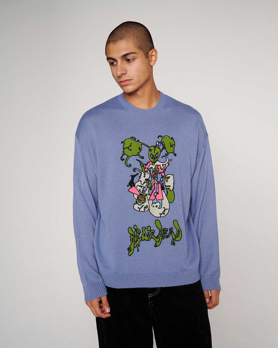 Trui | Brain Dead Cyber Bunny Sweater Blue