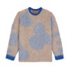 Trui | Brain Dead Boxy Knit Cow Print Sweater - Taupe Taupe/Blue