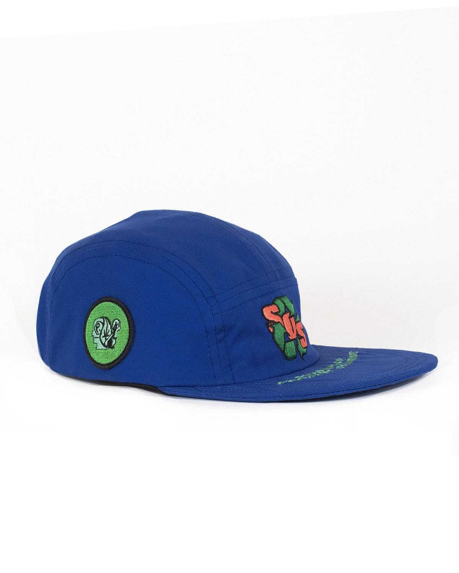 Hoed | Brain Dead Brain Dead X Peter Sutherland Organic Solutions Long Brim Sport Hat Royal Blue