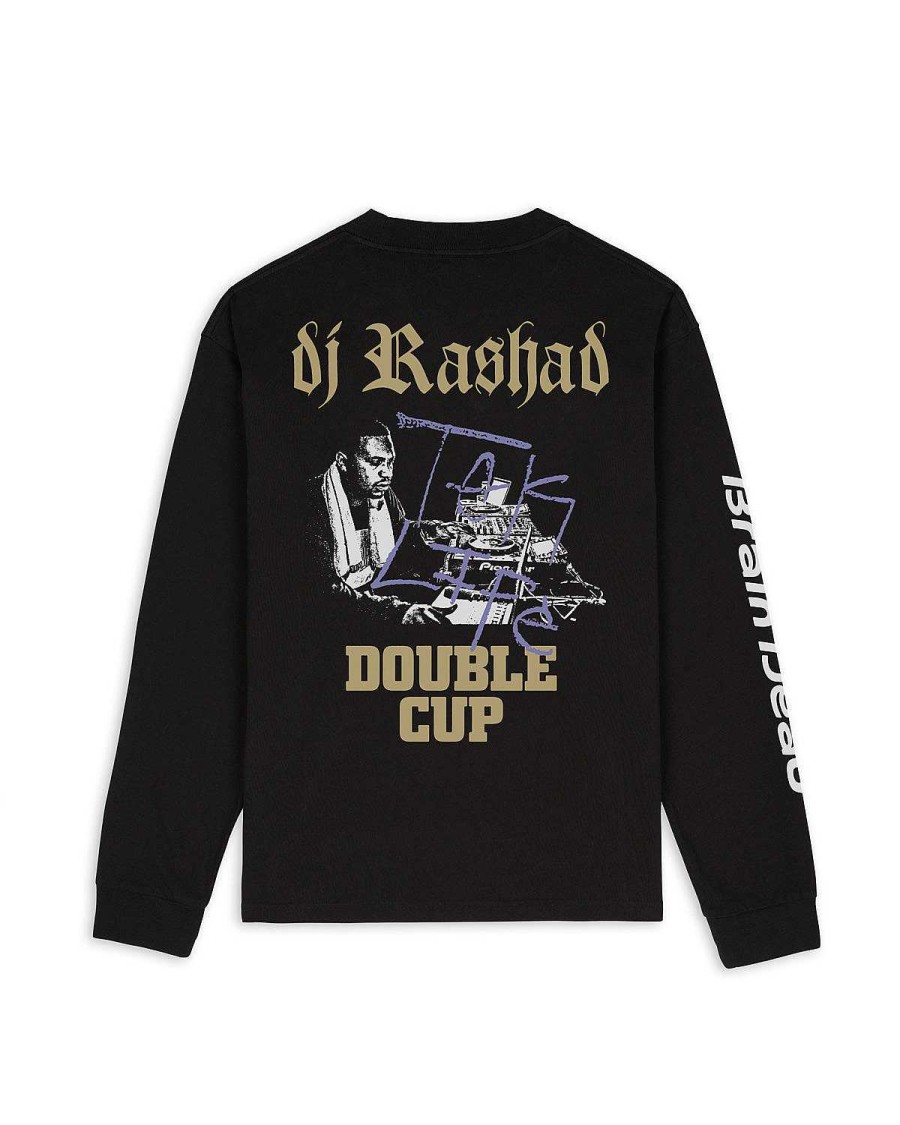 Lange Mouw | Brain Dead Brain Dead X Dj Rashad Double Cup Long Sleeve T-Shirt Black