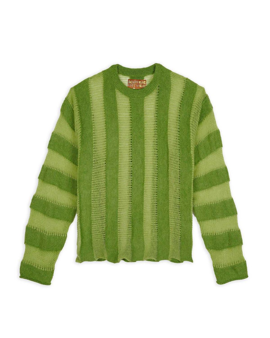 Trui | Brain Dead Fuzzy Threadbare Sweater Green