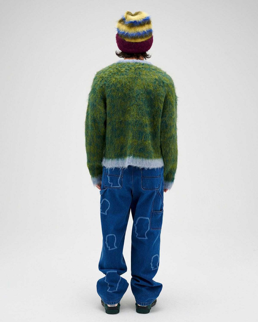 Trui | Brain Dead Marled Alpaca Crewneck Sweater - Mallard Mallard/Blue