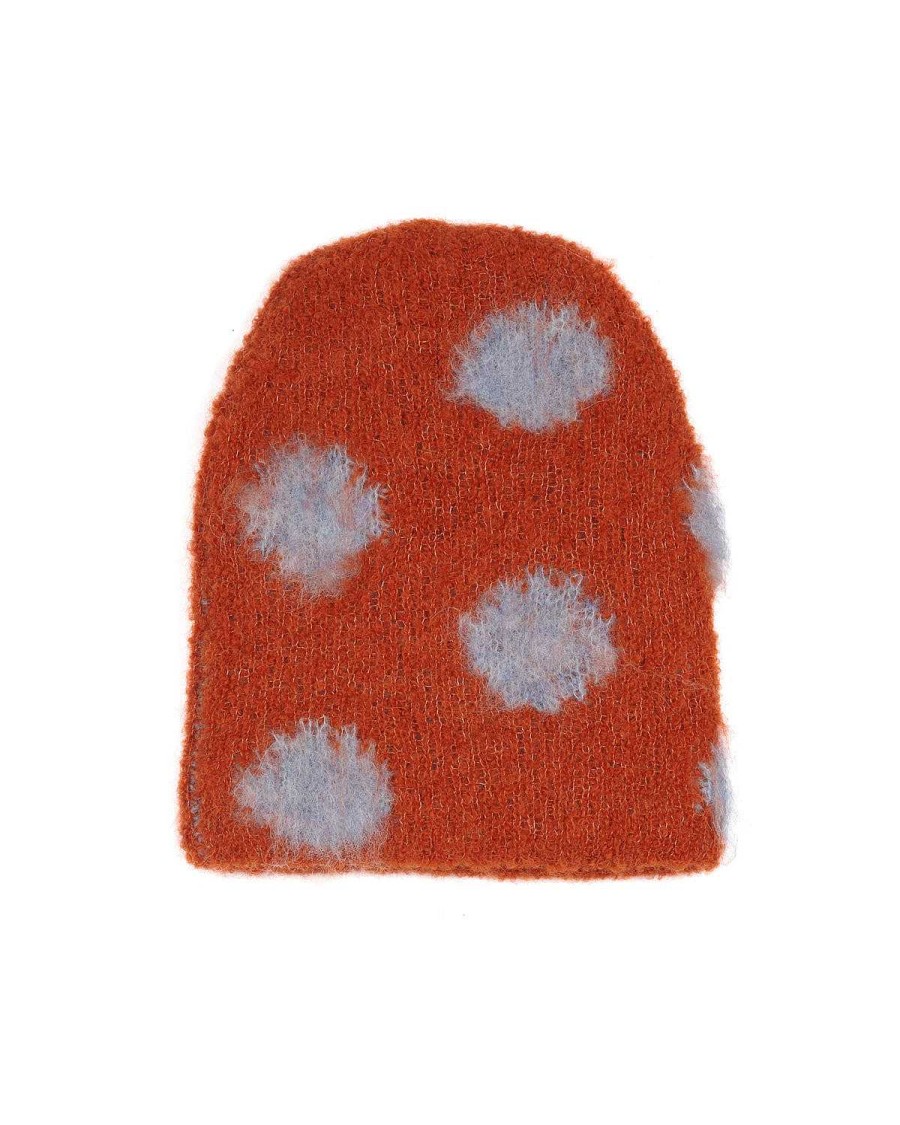 Hoed | Brain Dead Polka Dot Beanie - Terracotta Terracotta/Light Blue