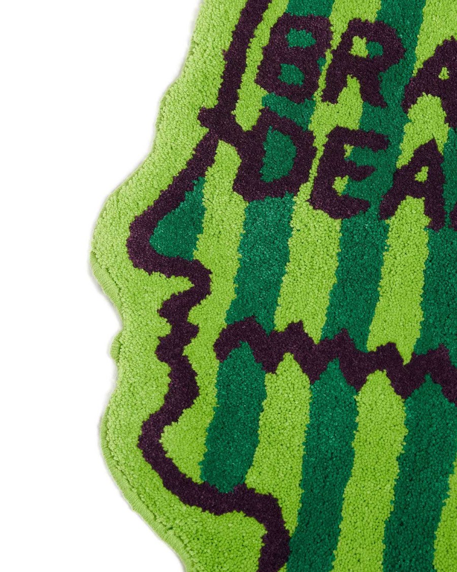 Tapijt | Brain Dead Logo Head Striped Rug Green