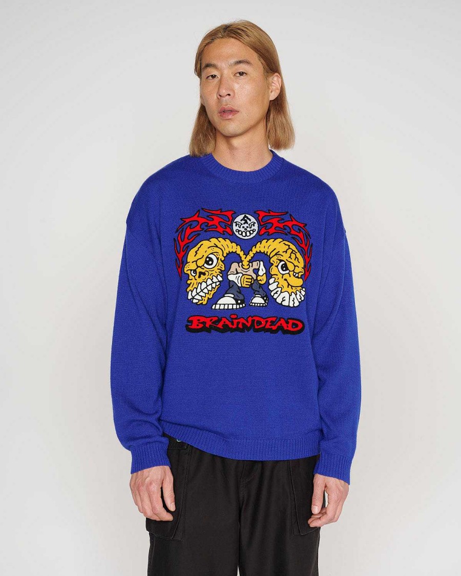 Trui | Brain Dead Bonecrusher Sweater Navy