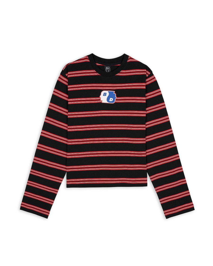 Lange Mouw | Brain Dead Yin Yang Striped Long Sleeve Black Multi