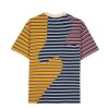 T-Shirt | Brain Dead 92 Organic Paneled Striped Short Sleeve Cream Multi