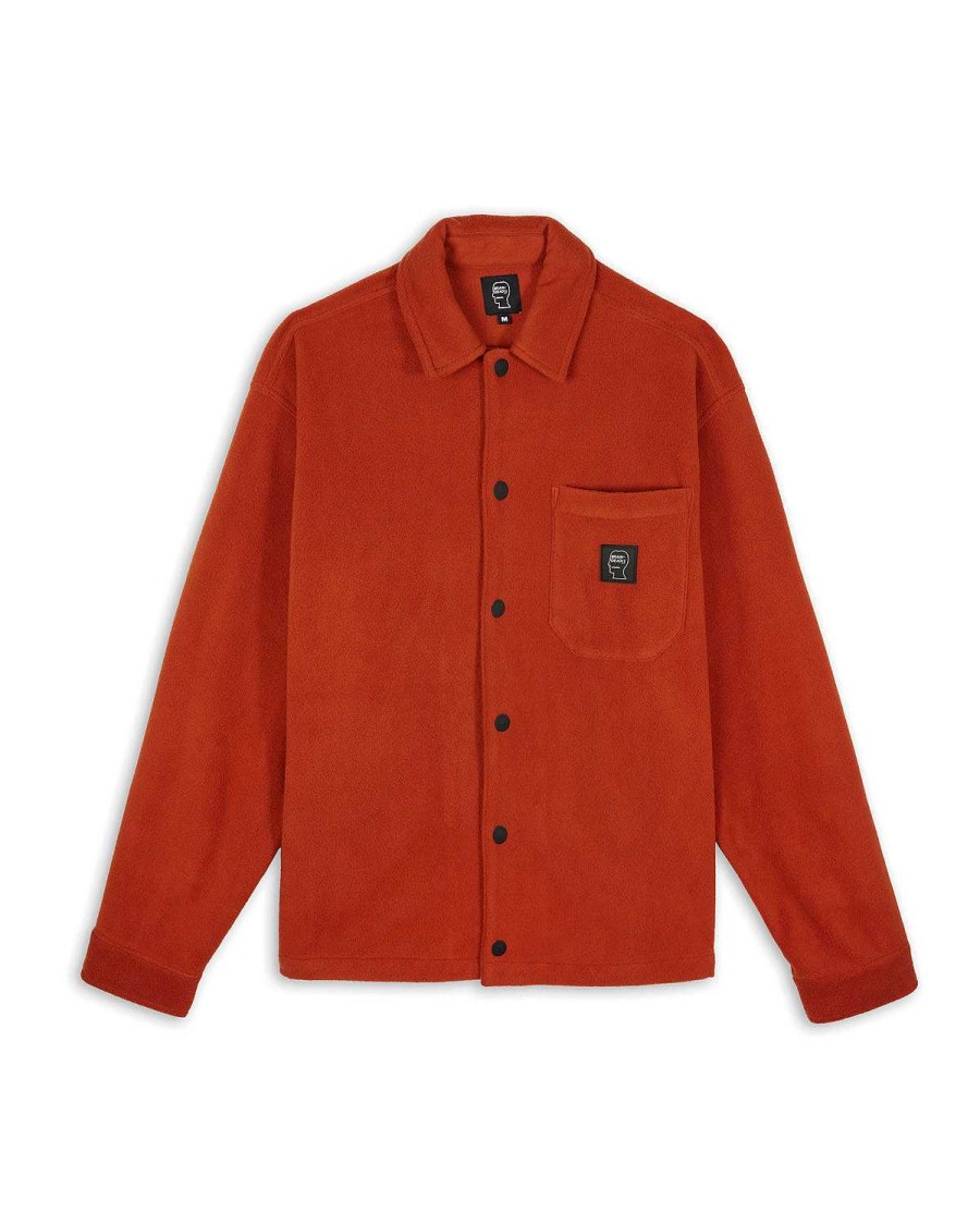 Shirt | Brain Dead Polar Fleece Climber Shirt Burnt Orange