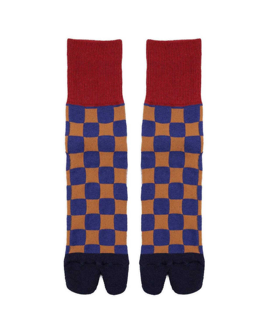 Sokken | Brain Dead Tabi Checker Ankle Sock Navy