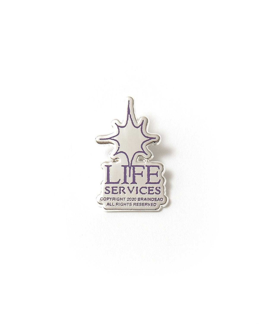 Pin | Brain Dead Life Services Enamel Pin Silver/Multi