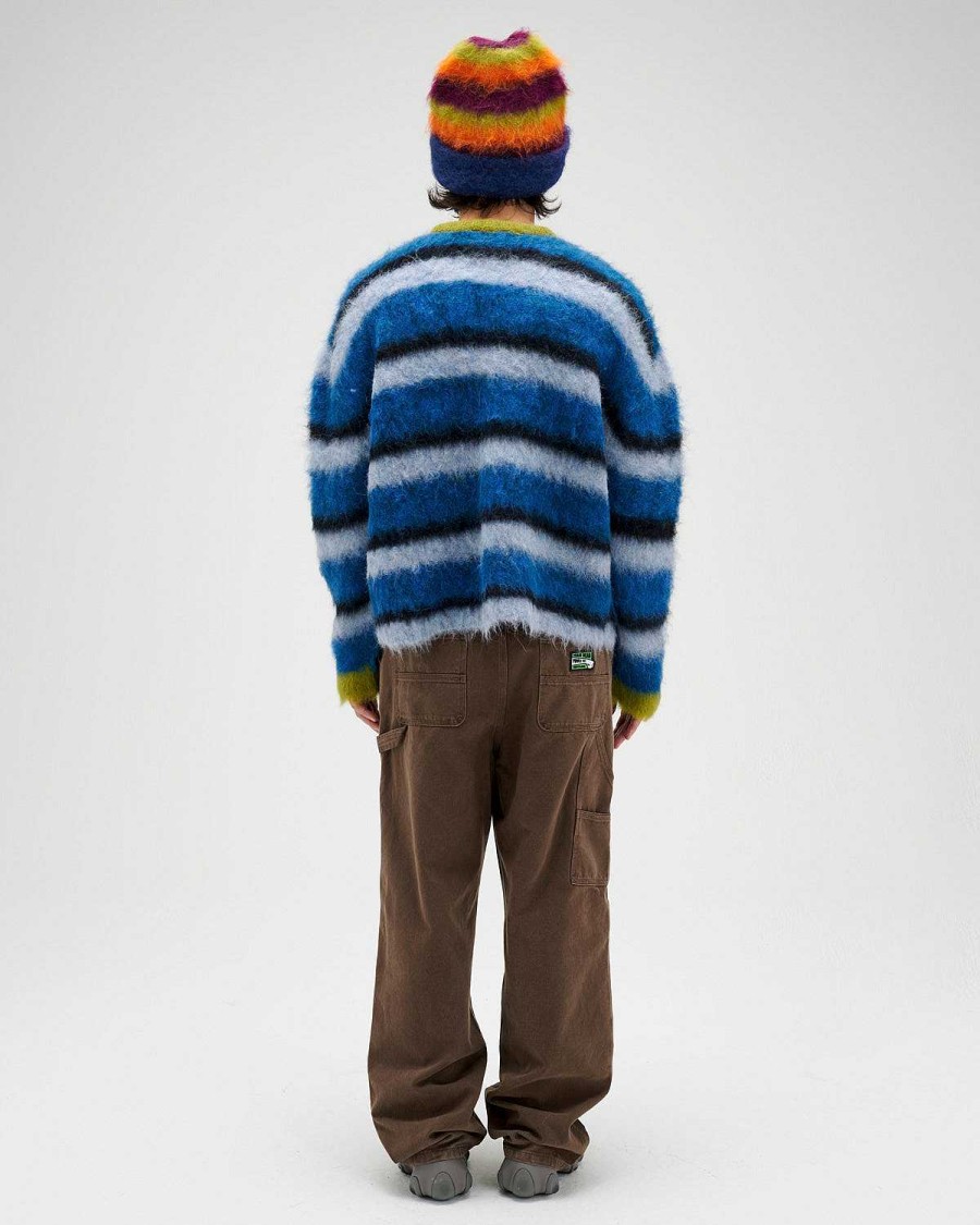 Trui | Brain Dead Stripe Boxy Knit Sweater Blue Multi