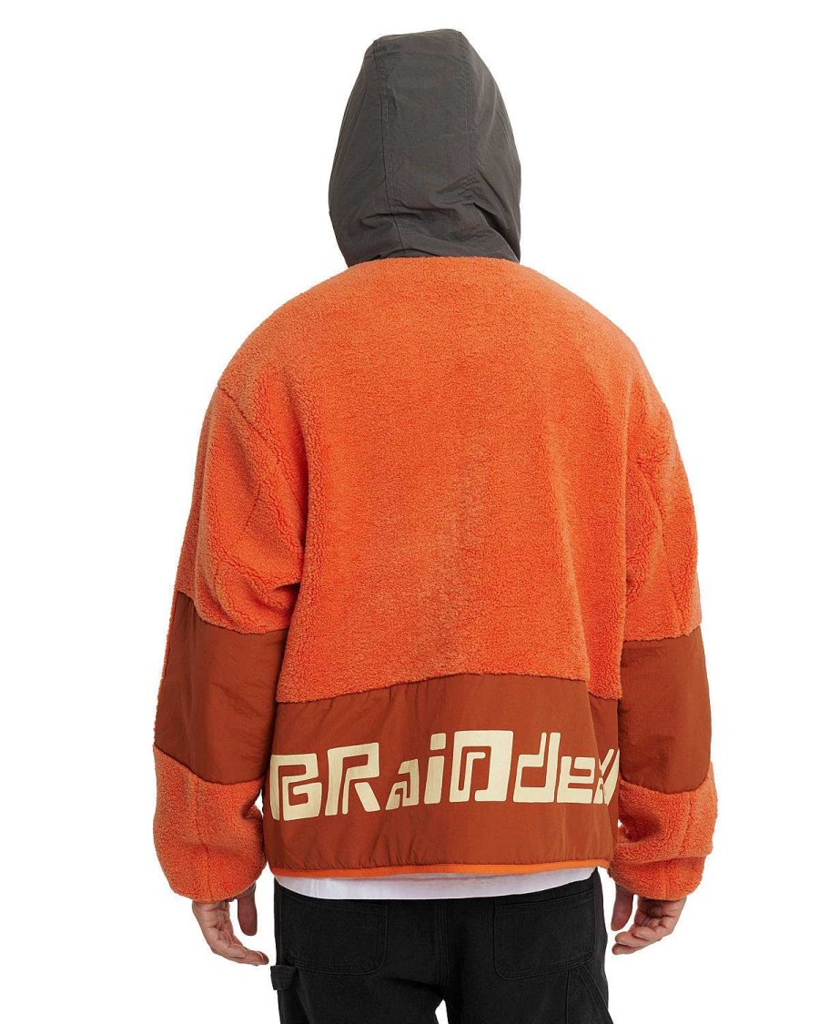 Jasje | Brain Dead Levels Sherpa Full Zip Jacket Orange