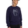 Trui | Brain Dead Logohead Pile Crewneck Sweater Navy