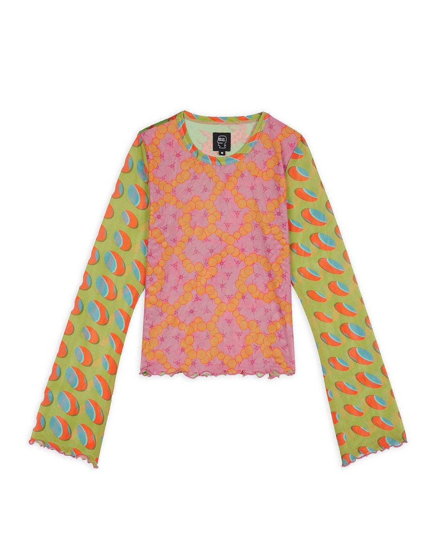 Lange Mouw | Brain Dead Dna Hypermesh Bell Sleeve Top Multi