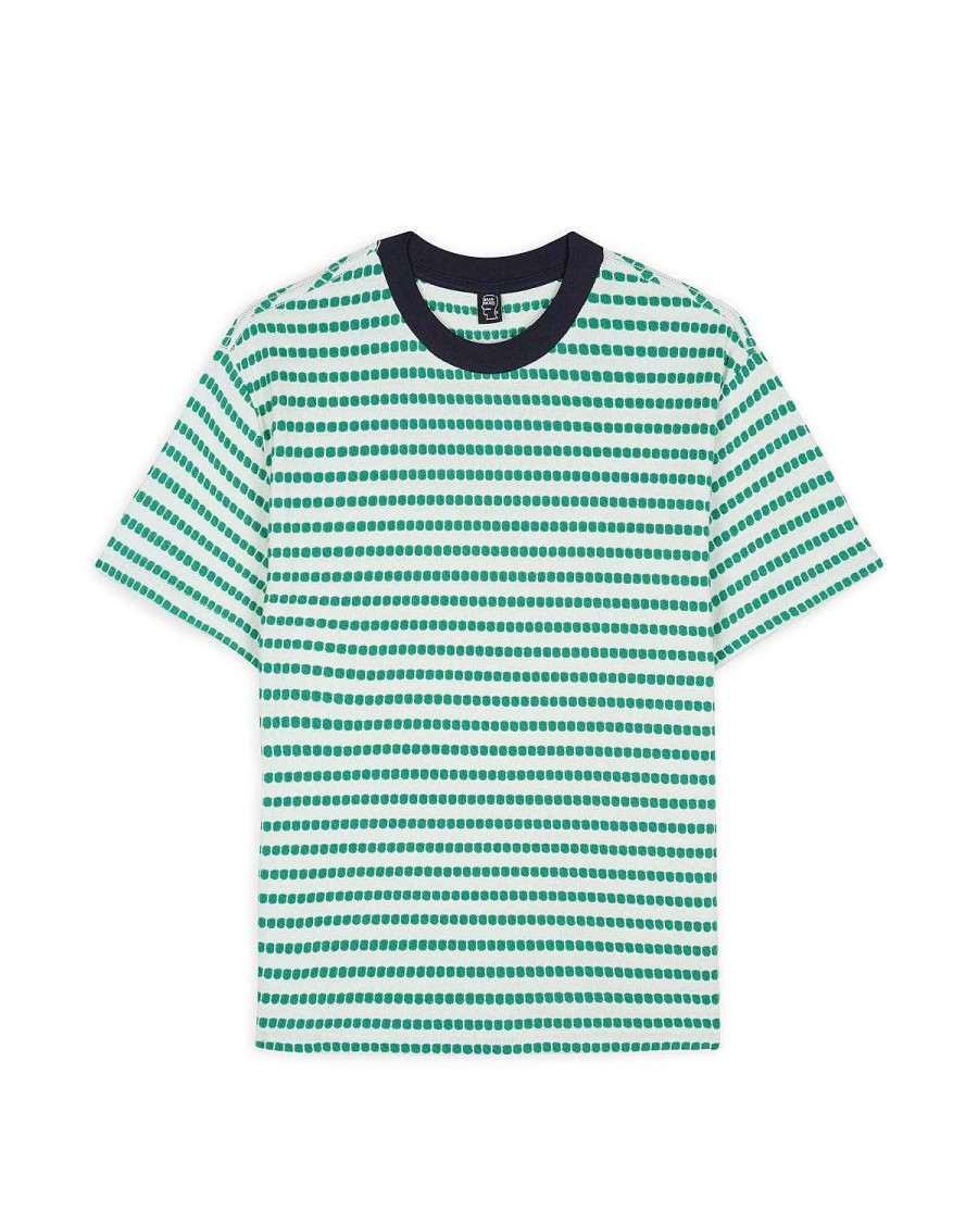 T-Shirt | Brain Dead Raised Dot Striped T-Shirt Seafoam