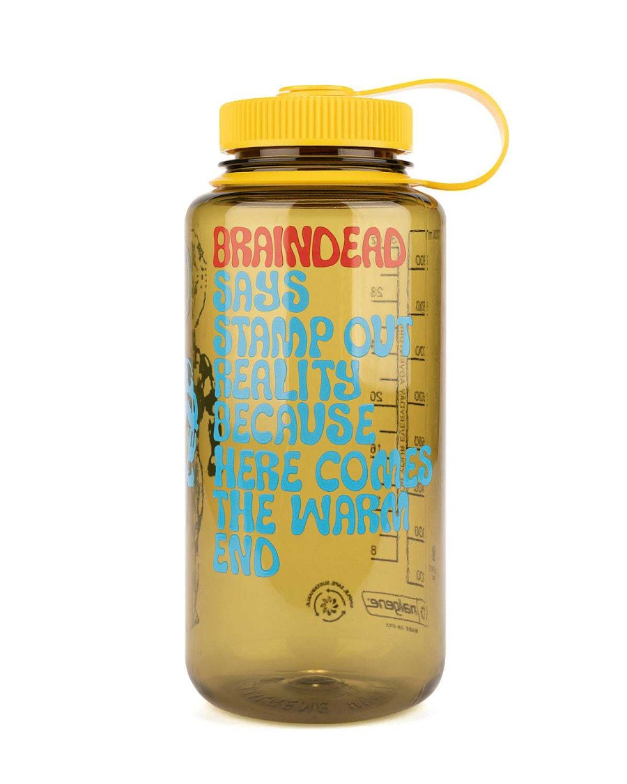 Fles | Brain Dead Brain Dead Stamp Out Reality Nalgene 32Oz Wide Mouth Olive/Yellow