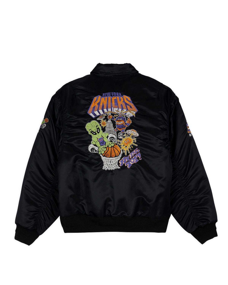 Jasje | Brain Dead Brain Dead X Nba New York Knicks Flight Jacket Black