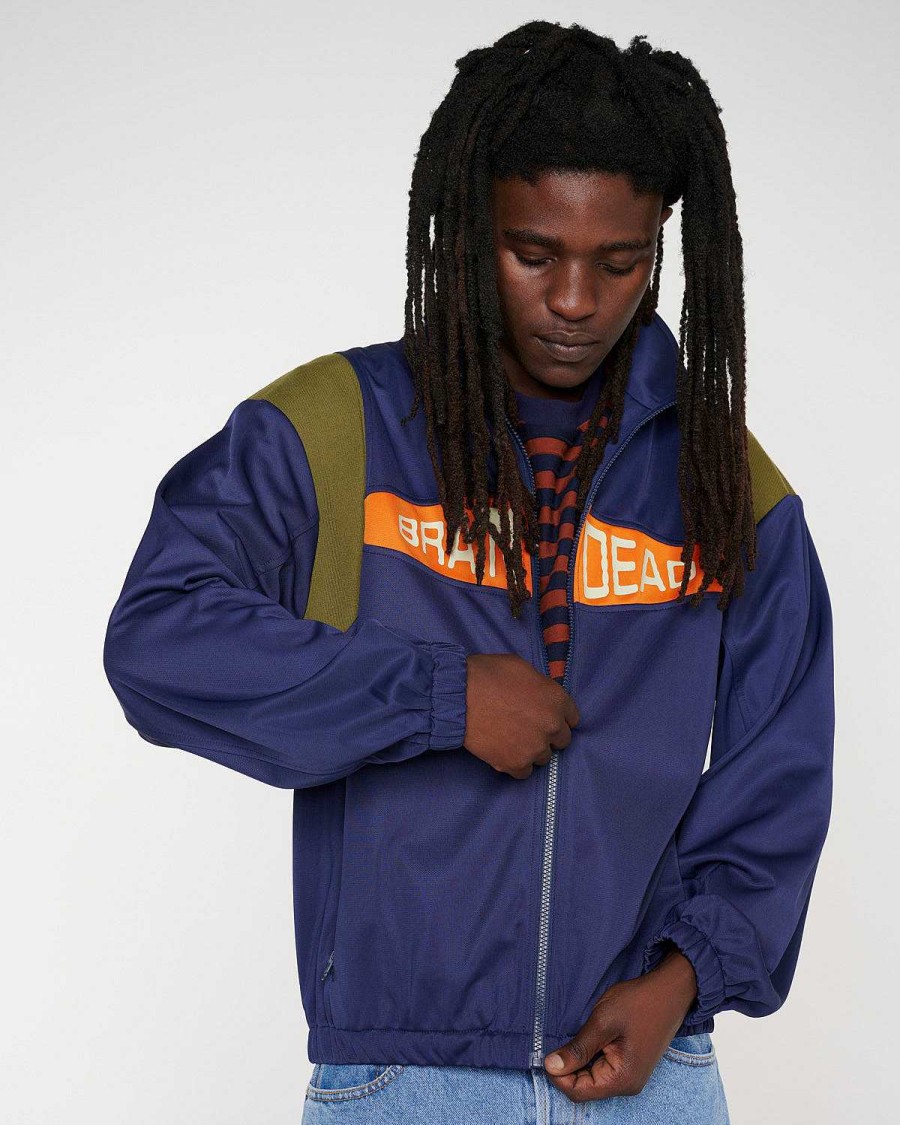 Jasje | Brain Dead Alonzo Paneled Rib Track Jacket Navy