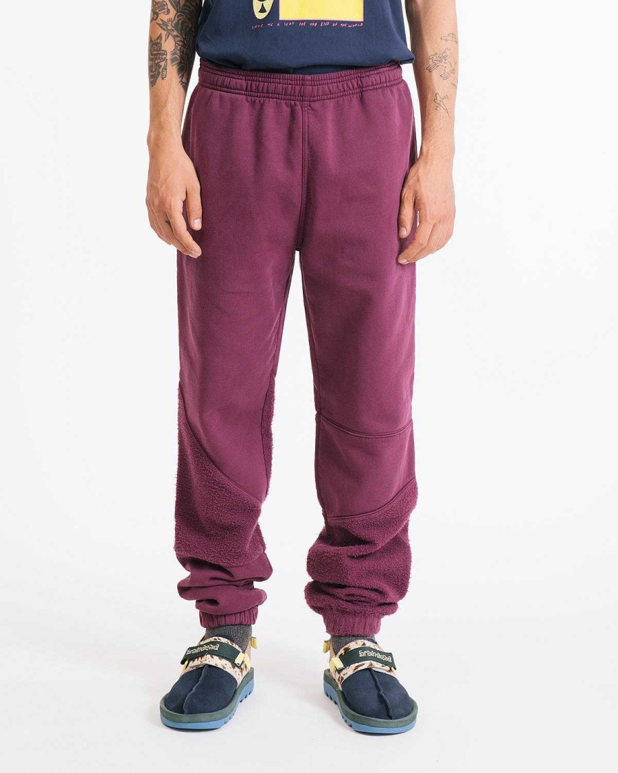 Hijgen | Brain Dead Logo Head Asymmetrical Paneled Sweatpant Burgundy