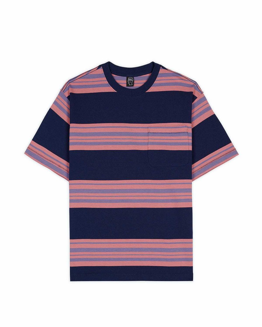 T-Shirt | Brain Dead Baker Striped Pocket T-Shirt Navy