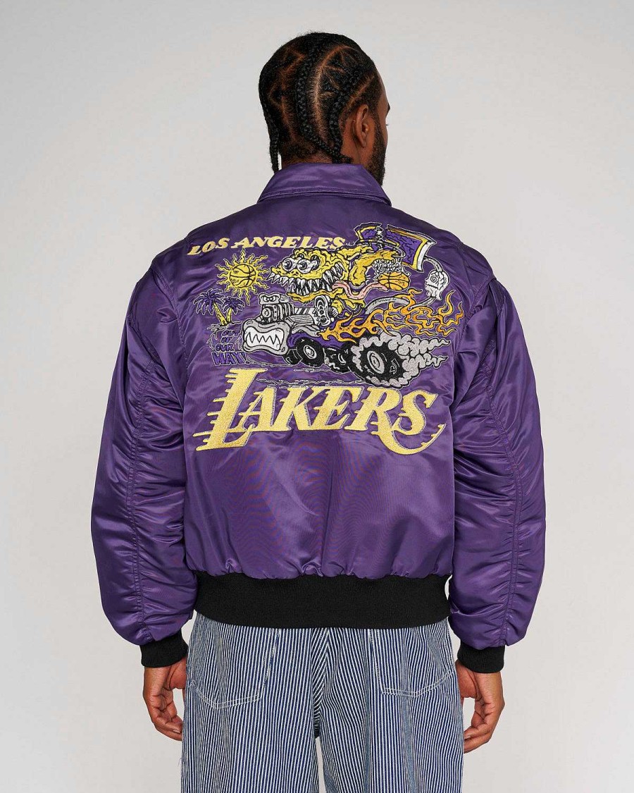 Jasje | Brain Dead Brain Dead X Nba Los Angeles Lakers Flight Jacket Purple