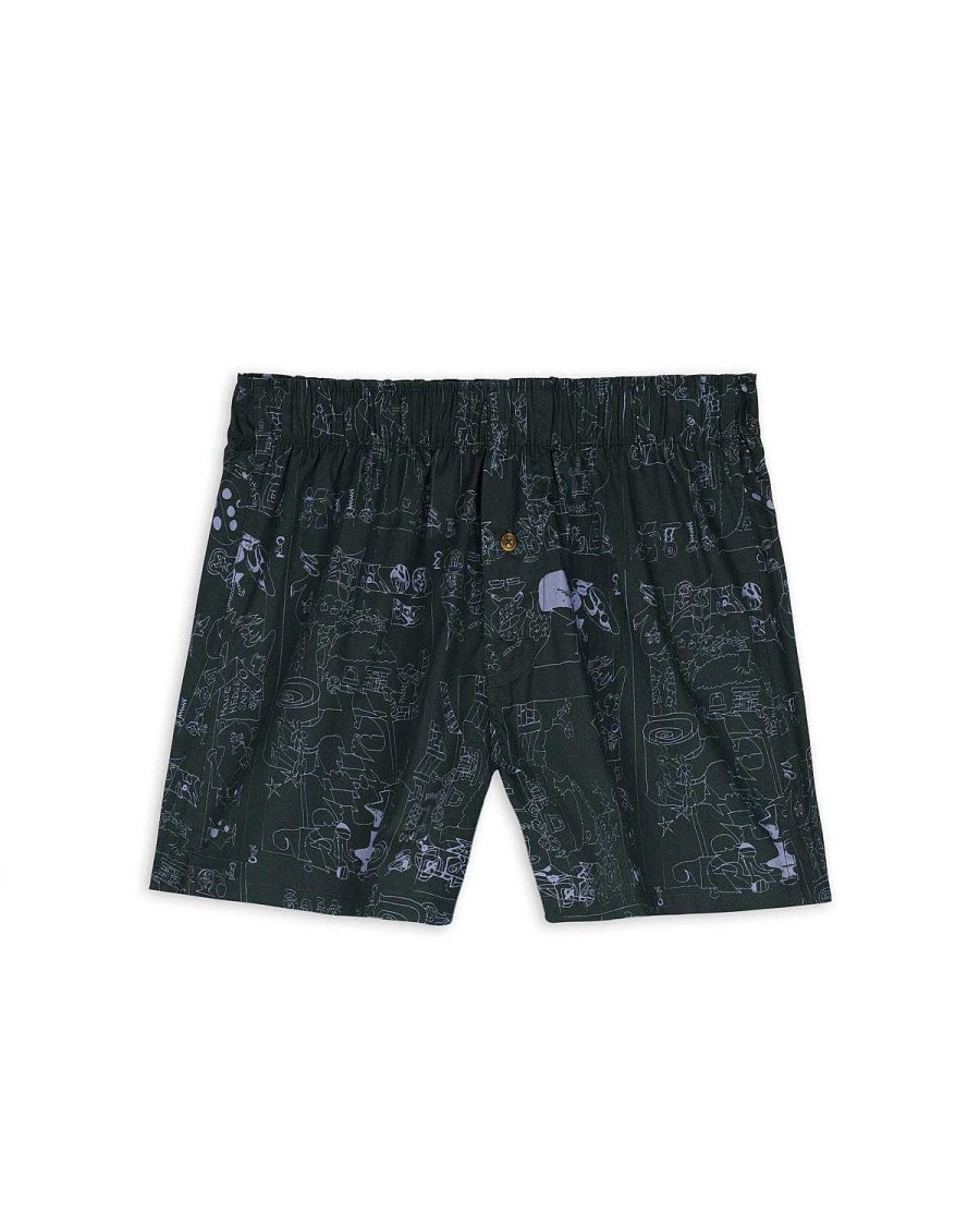 Ondergoed | Brain Dead Hedgehog Boxer Short Forest Green