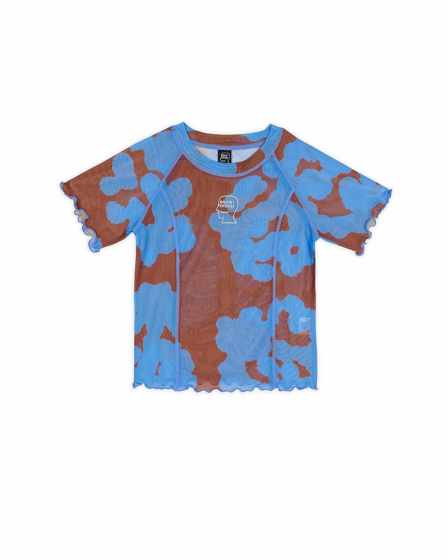 Shirt | Brain Dead Cloud Blob Hyper Mesh Short Sleeve Top Blue