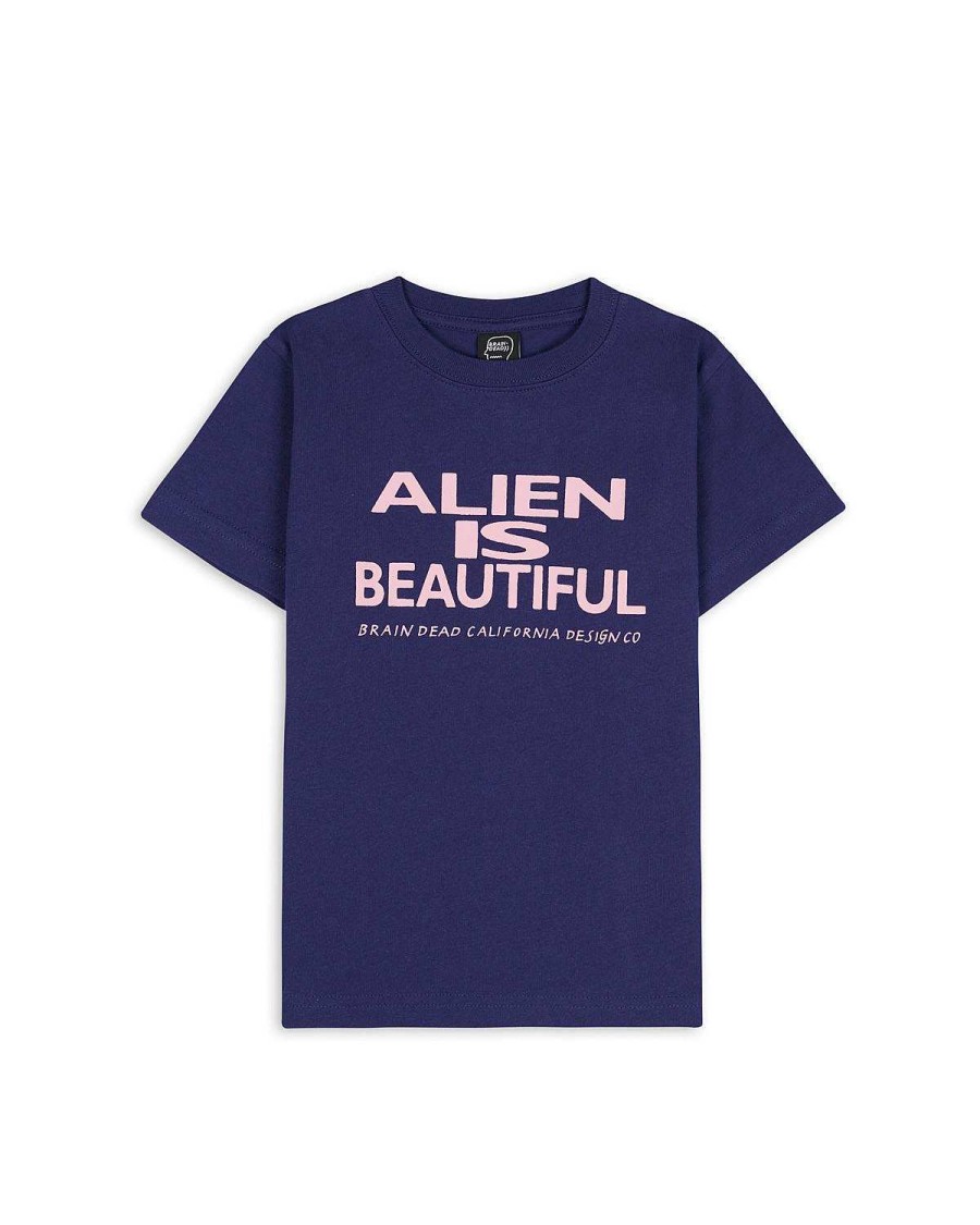 T-Shirt | Brain Dead Beautiful Alien Kids T-Shirt Navy