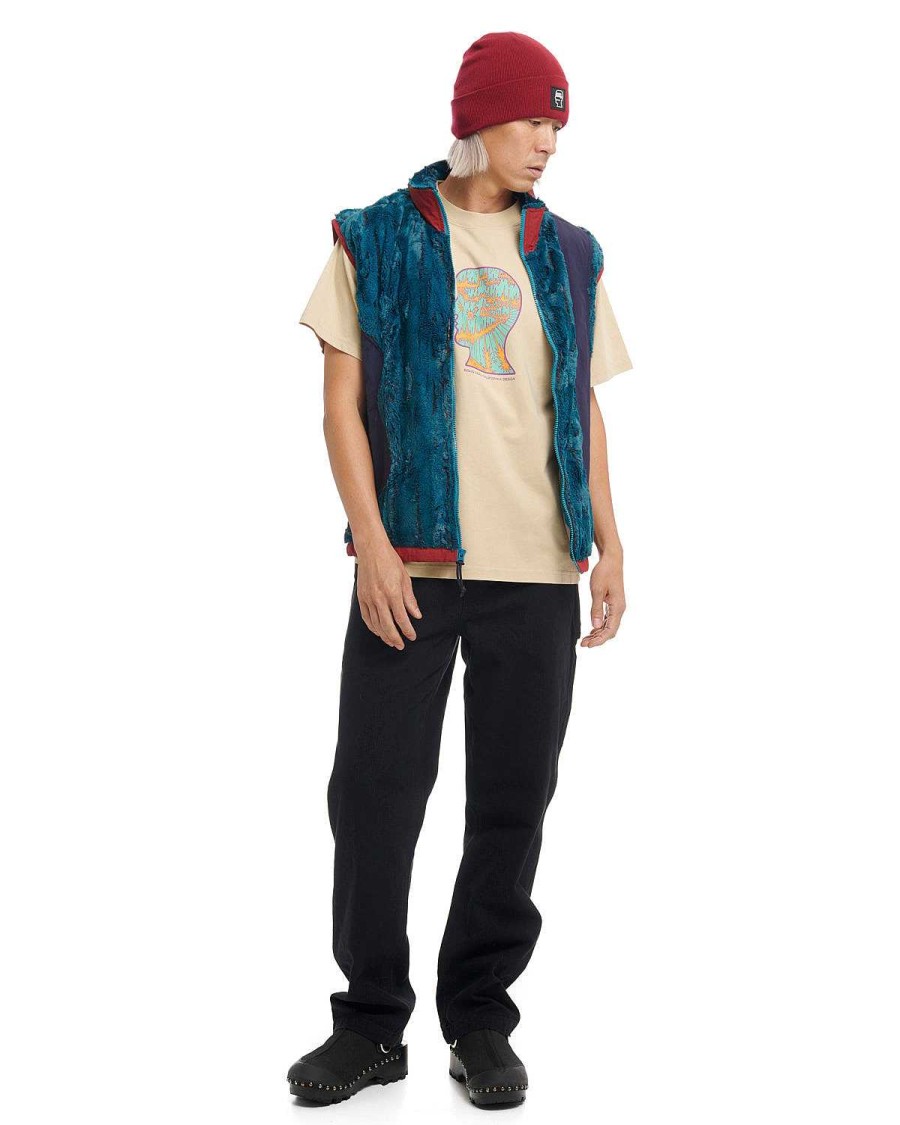 Vest | Brain Dead Organic Paneled Fur Vest Mallard