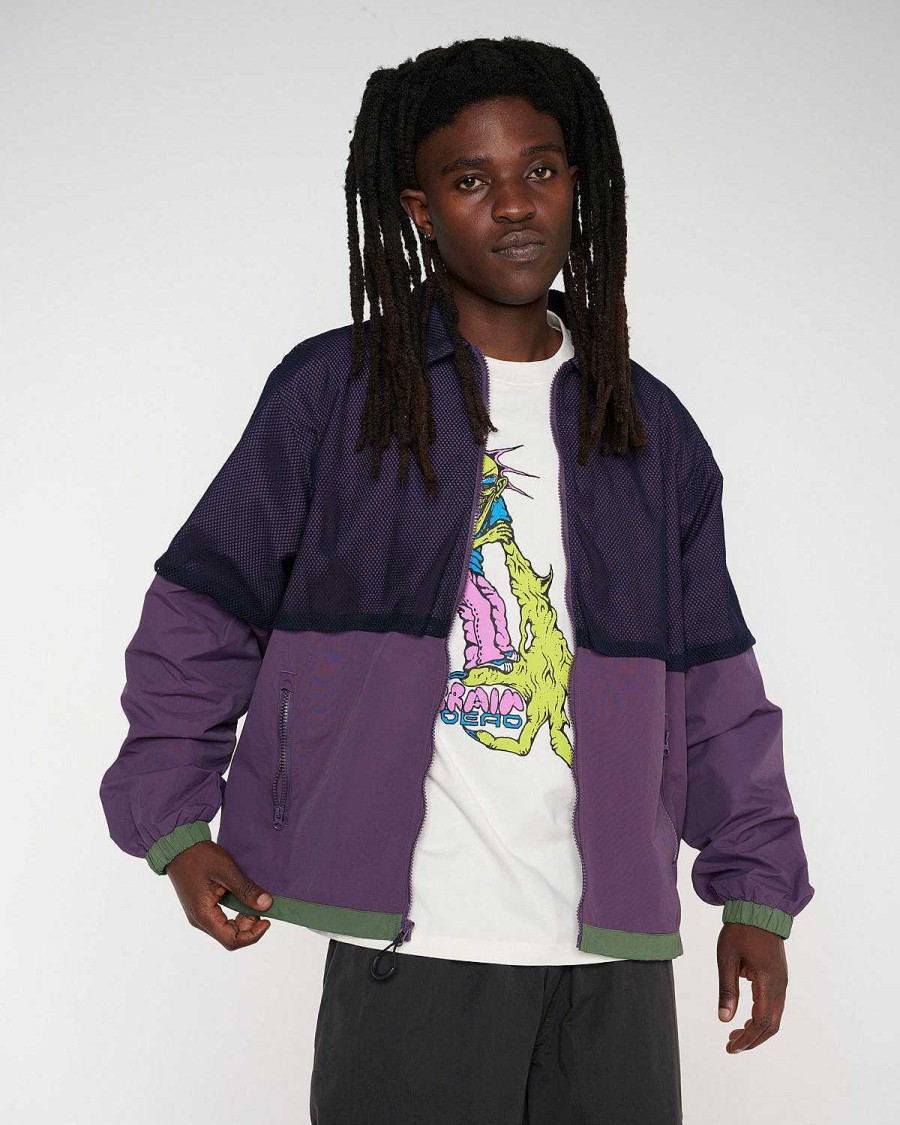 Jasje | Brain Dead Roll Cast Mesh Overlay Fishing Jacket Eggplant